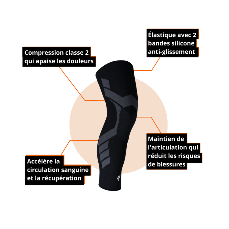 Maintien de compression V2 pour Genoux et Jambes Flytex